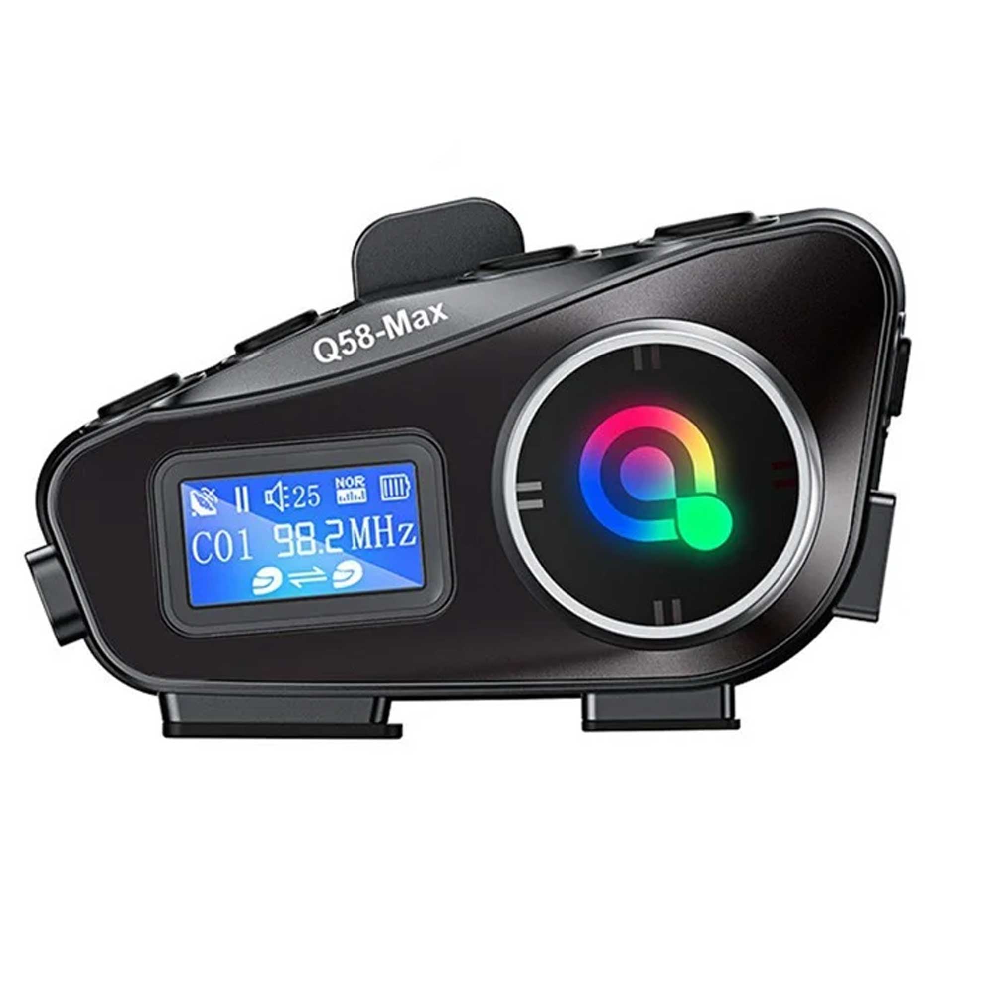 هدست کلاه ایمنی و کلاه کاسکت مدل Q58-MAX با قابلیت اینترکام ، اشتراک گذاری موزیک  درگاه کارت حافظه MICRO SD چراغ قوه رادیو FM  اتصال همزمان به دو گوشی اندروید و IOS