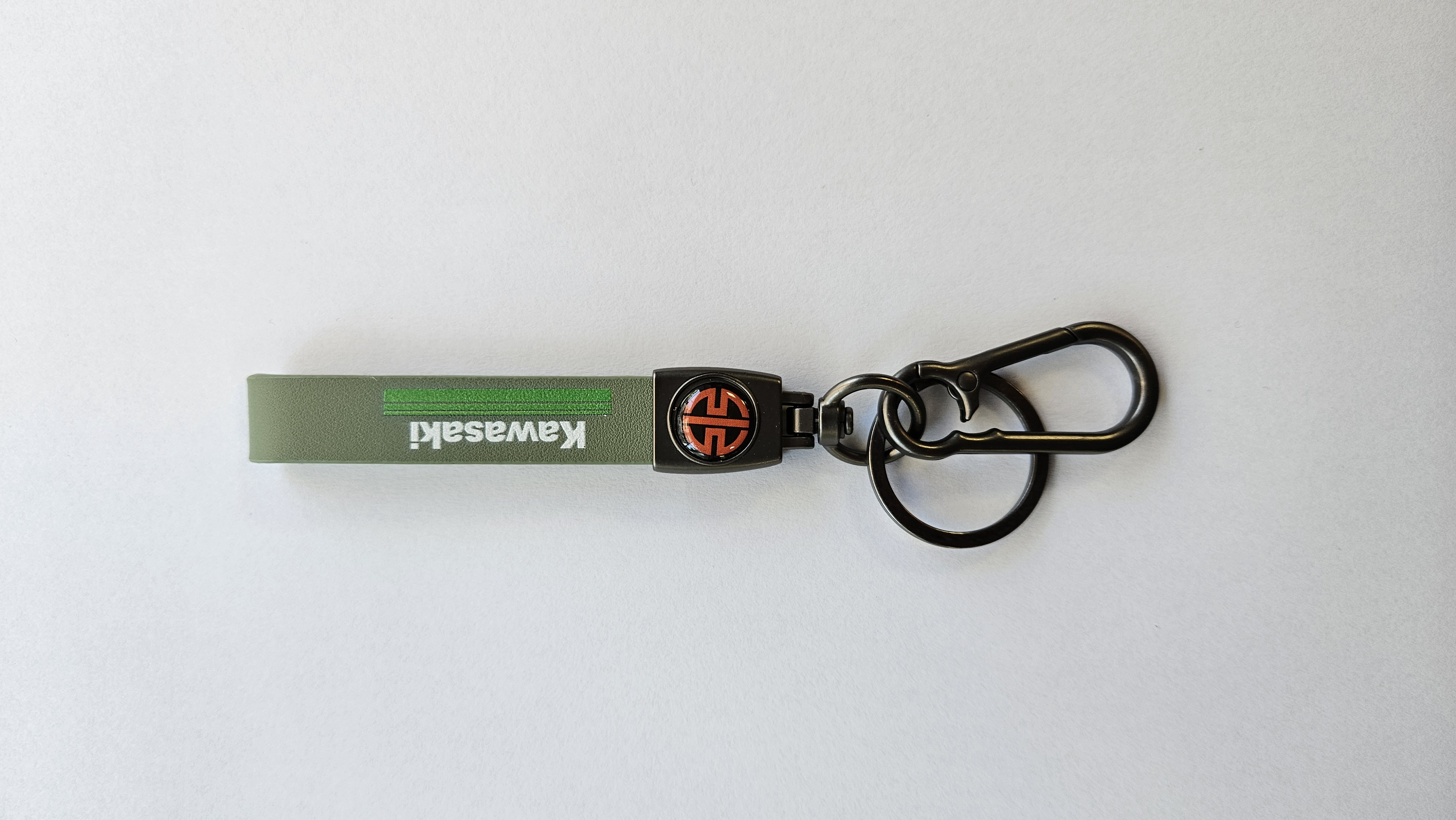 جاکلیدی چرمی سبز تیره KAWASAKI